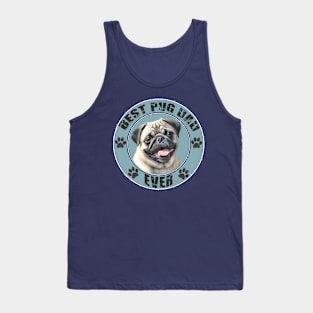 Cute Fawn Pug "Best Pug Dad Ever" T Shirt Tank Top